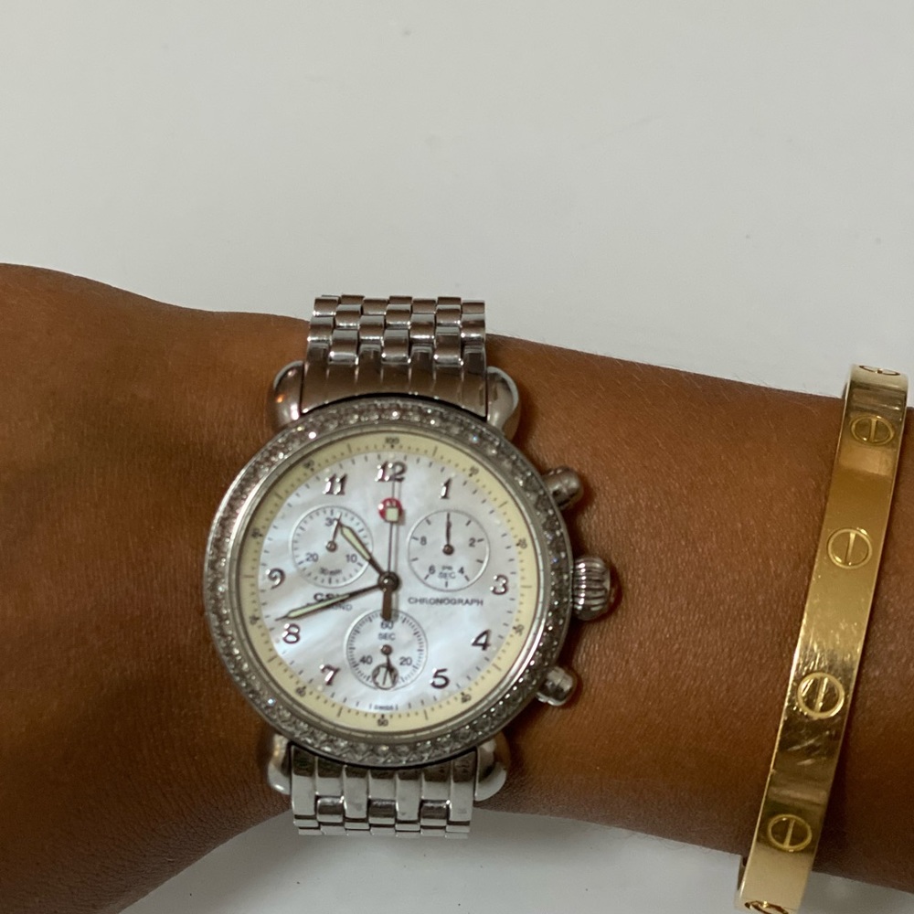 Authentic Michele csx Diamond bezel chronograph